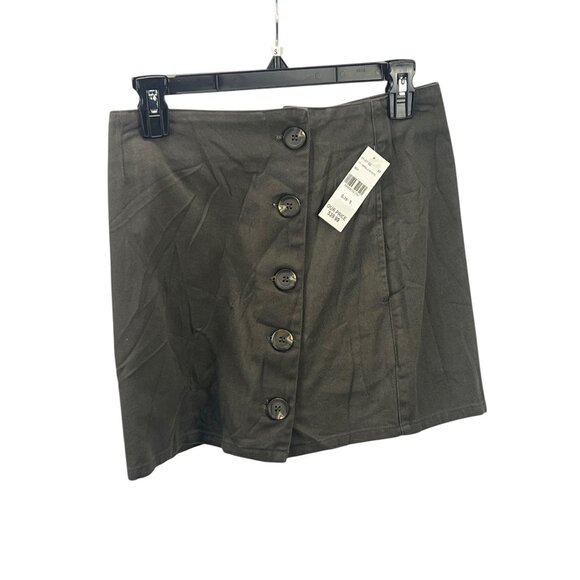 Chloe & Katie Black High-Waist Button-Up Mini Skirt Size S Dark Fairy Neutral - Picture 1 of 6